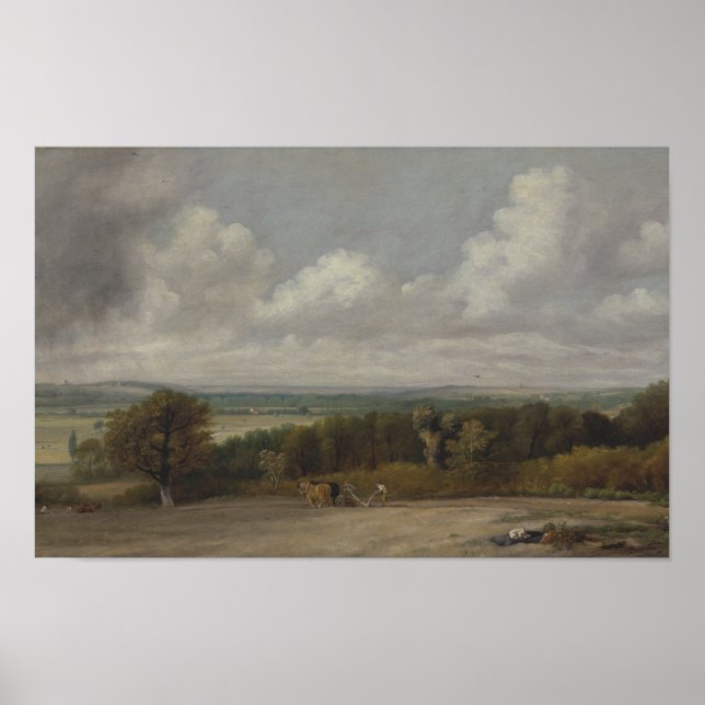 Ploughing Scene in Suffolk – Constable Poster (Front)