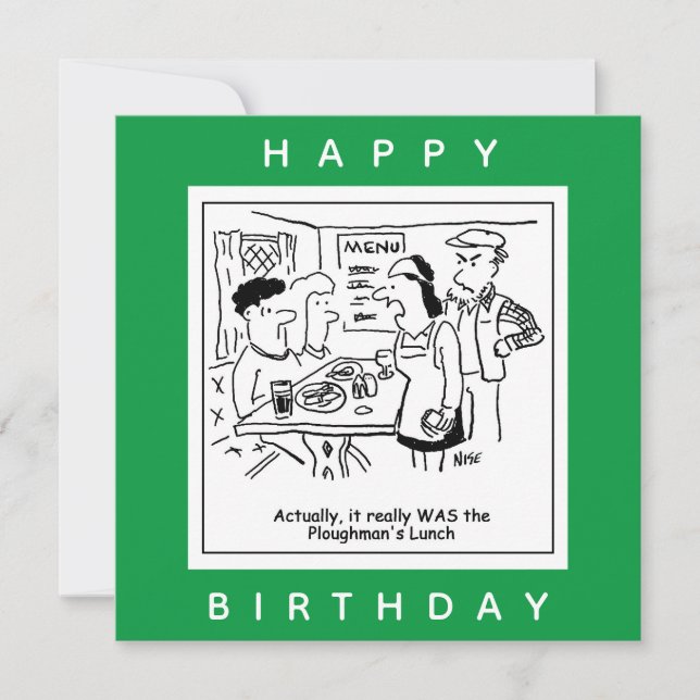 Ploughman's Lunch Pub Menu Cartoon (Front)