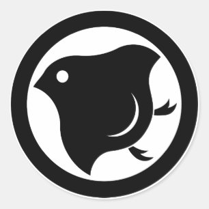 Plover in circle classic round sticker