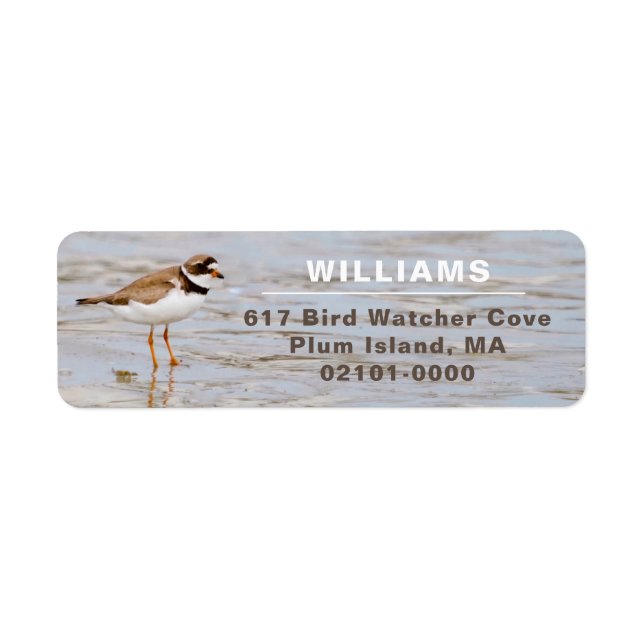 Plover Shore Bird Return Address (Front)