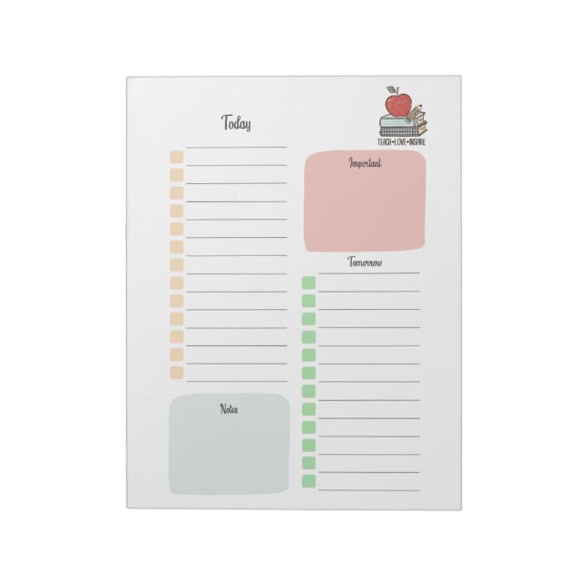 PLR Teacher to Do List  Notepad (Rotated)