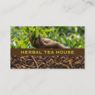 Plucking Tea Plants and Dried Tea Business Card