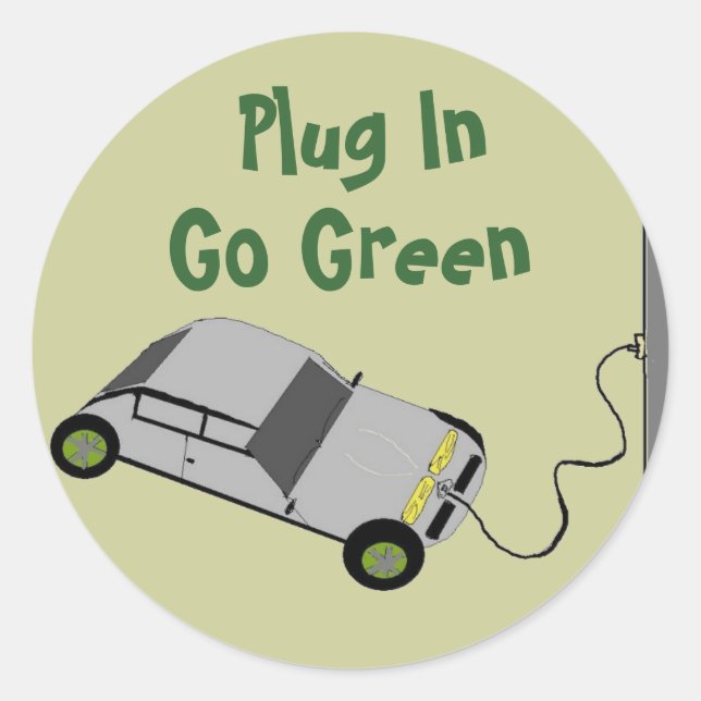Plug In, Go Green - stickers (Front)