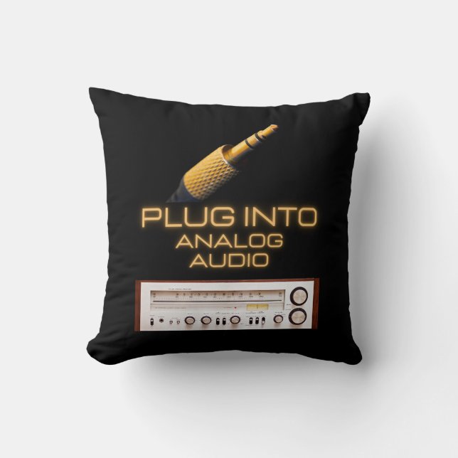 Plug Into Analogue Audio Audiophiles Cushion (Front)