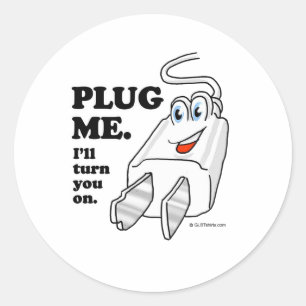 plug me classic round sticker