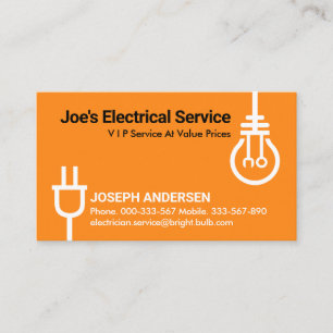 Plug Powers Bulb Electrician Business Card