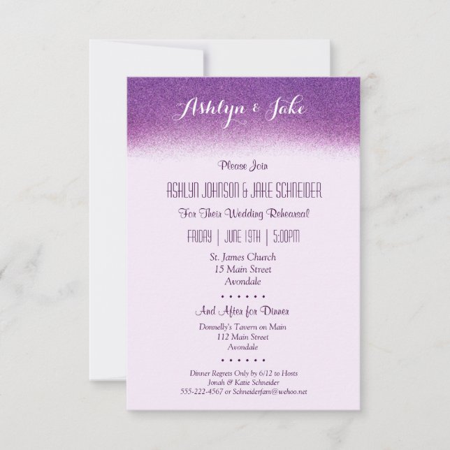 Plum 3.5x5 Wedding Rehearsal and Dinner Invitation (Front)