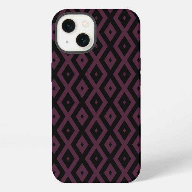 Plum and black diamond pattern Case-Mate iPhone ca Case (Back)