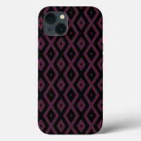 Plum and black diamond pattern Case-Mate iPhone ca