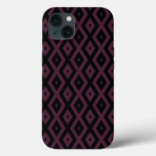 Plum and black diamond pattern Case-Mate iPhone ca 13 Case
