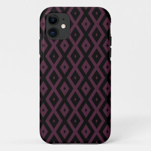 Plum and black diamond pattern Case-Mate iPhone case