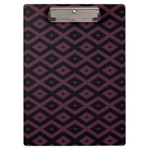 Plum and black diamond pattern clipboard