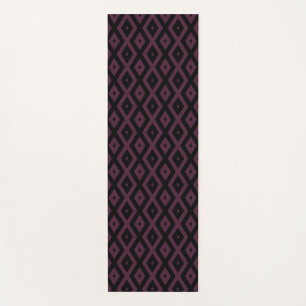 Plum and black diamond pattern yoga mat