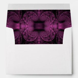 Plum and Black Lined Envelope With Return Address