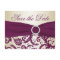 Plum and Champagne Damask Save the Date Postcard