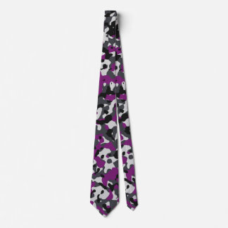 Plum and Charcoal Camouflage in Black Tie