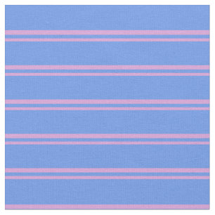 Plum and Cornflower Blue Stripes Pattern Fabric