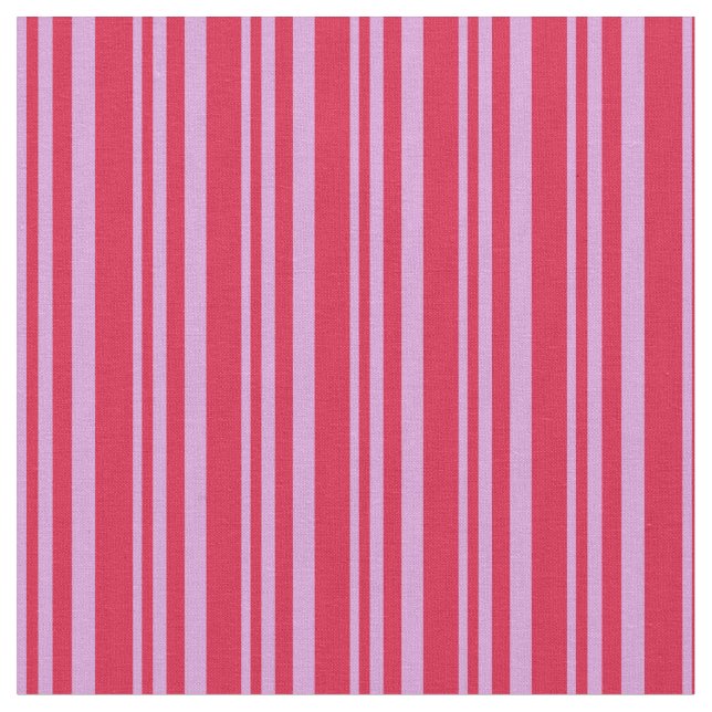 Plum and Crimson Coloured Stripes Pattern Fabric (Close Up)