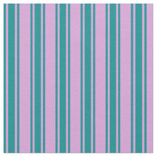 Plum and Dark Cyan Stripes Fabric