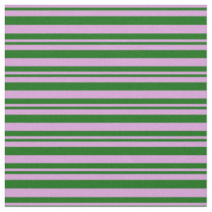 Plum and Dark Green Pattern of Stripes Fabric