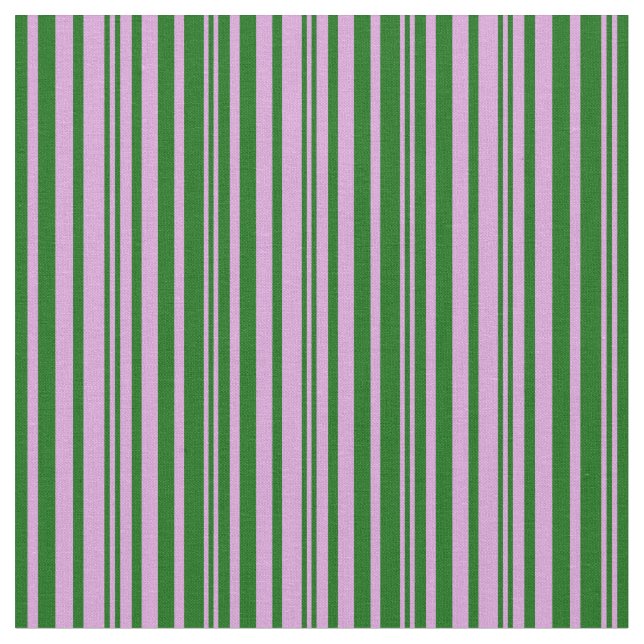 Plum and Dark Green Stripes Pattern Fabric (Close Up)