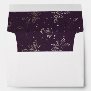 Plum and Gold Floral Vintage Old Wedding Envelopes
