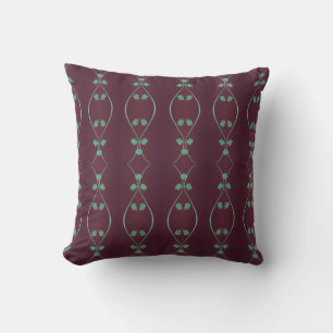 Plum And Green Art Throw Pillow