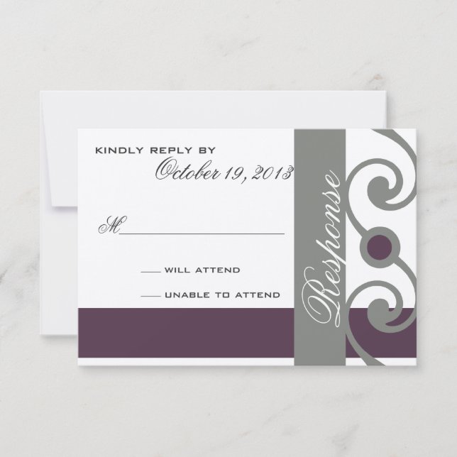 Plum and grey response card (Front)