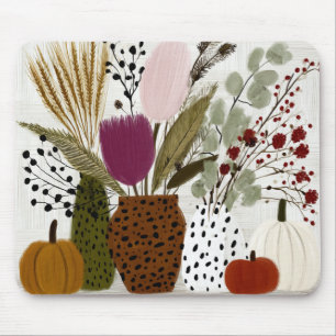 Plum and Olive Leopard Spotted Vases Mouse Pad