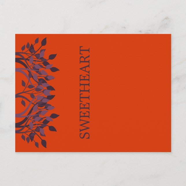 Plum and Orange Leaves Table Cards (Front)