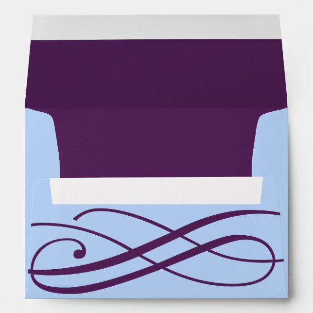 Plum and Powder Blue Wedding Invitation Envelope (Back (Bottom))