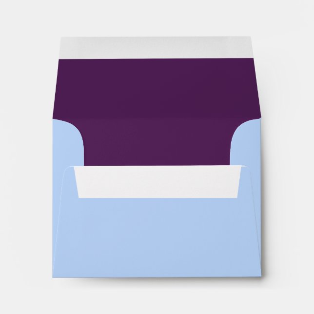 Plum and Powder Blue Wedding RSVP Envelope (Back (Bottom))
