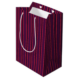 Plum and red candy stripes medium gift bag