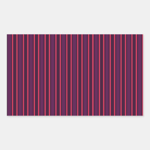 Plum and red candy stripes rectangular sticker