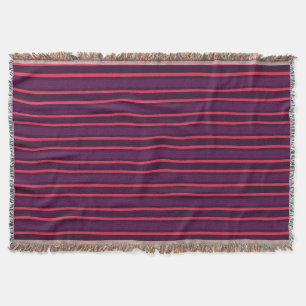 Plum and red candy stripes throw blanket