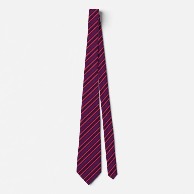 Plum and red candy stripes tie (Front)