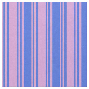 Plum and Royal Blue Coloured Stripes/Lines Pattern Fabric