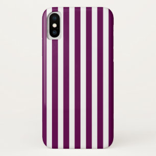 Plum and white candy stripes Case-Mate iPhone case