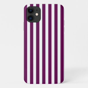 Plum and white candy stripes Case-Mate iPhone case