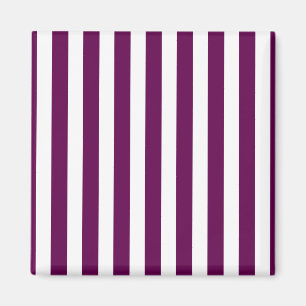 Plum and white candy stripes magnet