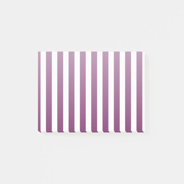 Plum and white candy stripes post-it notes (Front)