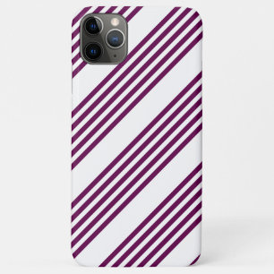 Plum and white five stripe pattern Case-Mate iPhone case