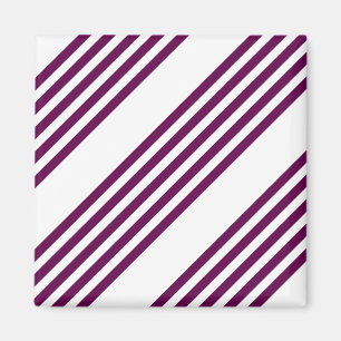Plum and white five stripe pattern magnet