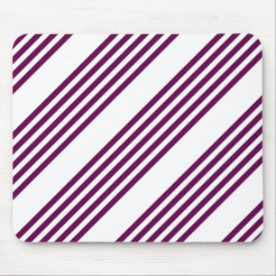 Plum and white five stripe pattern mouse pad