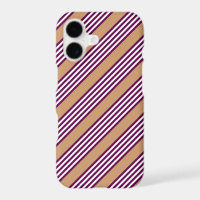Plum and white five stripes pattern with tan