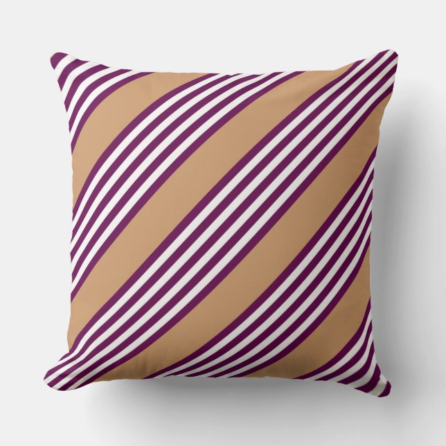 Plum and white five stripes pattern with tan cushion (Front)