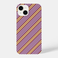 Plum and white five stripes pattern with tan
