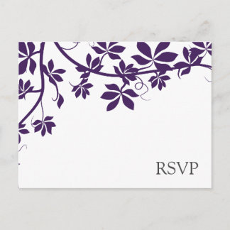 Plum And White RSVP Response Cards