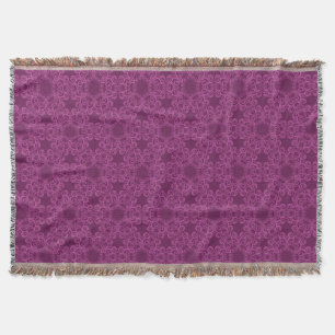 Plum Arabesque Pattern Throw Blanket