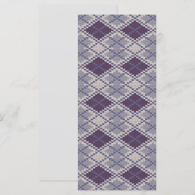 PLUM ARGYLE KNIT 4x9 Flat Card / Vertical (Front/Back)